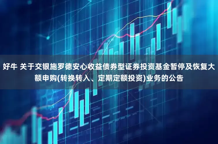 好牛 关于交银施罗德安心收益债券型证券投资基金暂停及恢复大额申购(转换转入、定期定额投资)业务的公告