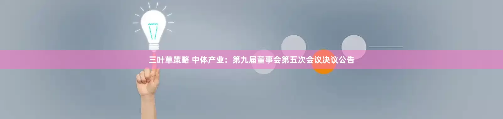 三叶草策略 中体产业：第九届董事会第五次会议决议公告